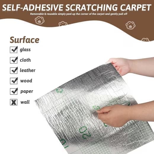 40cm x 200cm Self-Adhesive Cat Scratching Board, Wall and Sofa Protector, DIY Corner Mat for Cats, Dark Gray V1188-MS-325-0776
