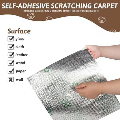 40cm x 200cm Self-Adhesive Cat Scratching Board, Wall and Sofa Protector, DIY Corner Mat for Cats, Dark Gray V1188-MS-325-0776