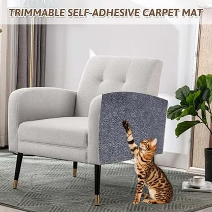 40cm x 200cm Self-Adhesive Cat Scratching Board, Wall and Sofa Protector, DIY Corner Mat for Cats, Dark Gray V1188-MS-325-0776