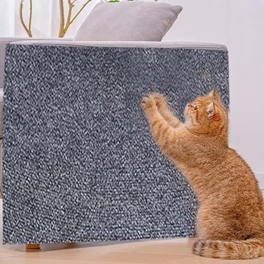 40cm x 200cm Self-Adhesive Cat Scratching Board, Wall and Sofa Protector, DIY Corner Mat for Cats, Dark Gray V1188-MS-325-0776