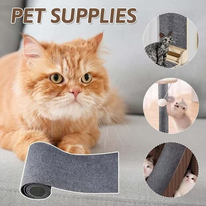40cm x 200cm Self-Adhesive Cat Scratching Board, Wall and Sofa Protector, DIY Corner Mat for Cats, Dark Gray V1188-MS-325-0776
