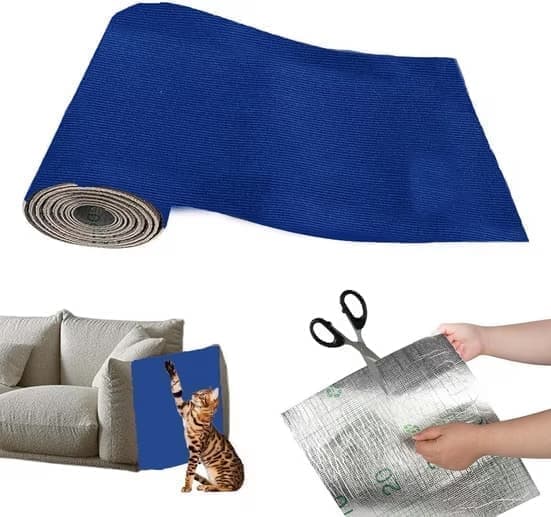 40cm x 200cm Self-Adhesive Cat Scratching Board Wall Protector for Sofa and Corners, Dark Blue DIY Cat V1188-MS-325-0777