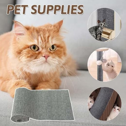 Self-Adhesive Cat Scratching Board, Wall and Sofa Protector for Cats, DIY Corner Mat, Light Gray, 40cm x 200cm V1188-MS-325-0778