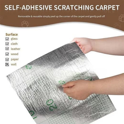 Self-Adhesive Cat Scratching Board Wall and Sofa Protector DIY Corner Mat for Cats, 40cm x 200cm, Brown V1188-MS-325-0779