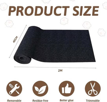 1 Pack Self-Adhesive Cat Scratching Board Wall Protector for Cats, DIY Corner Mat, 40cm x 200cm, Black V1188-MS-325-0780