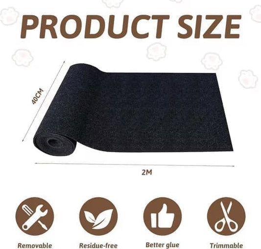 1 Pack Self-Adhesive Cat Scratching Board Wall Protector for Cats, DIY Corner Mat, 40cm x 200cm, Black V1188-MS-325-0780