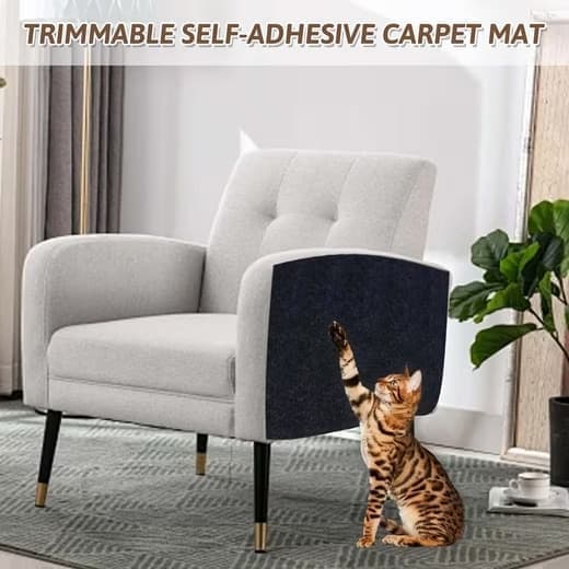 1 Pack Self-Adhesive Cat Scratching Board Wall Protector for Cats, DIY Corner Mat, 40cm x 200cm, Black V1188-MS-325-0780