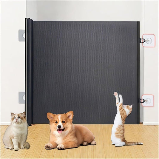 50x125cm Retractable Safety Gate for Dogs and Cats, Portable for Doors and Stairs, with Protective Fence V1188-MS-325-0781