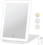 Rechargeable Makeup Mirror with 3 Color Modes, Dimmable Touch Screen LED Lighted Mirror V1188-MS-325-0788