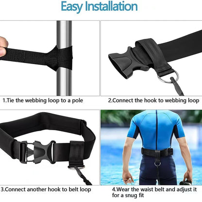 Adjustable Swim Training Belt for Adults and Children, 8-25 Feet, Compatible with Pools V1188-MS-325-0789