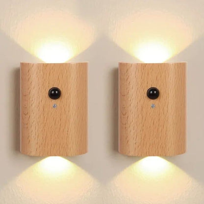 2-Pack LED Wall Lamp with Motion Sensor, Rechargeable, for Garden Fence Stairs and Patio V1188-MS-325-0790
