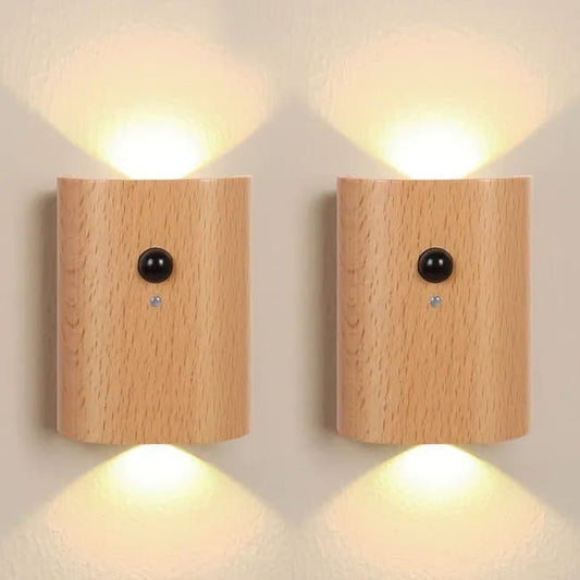 2-Pack LED Wall Lamp with Motion Sensor, Rechargeable, for Garden Fence Stairs and Patio V1188-MS-325-0790