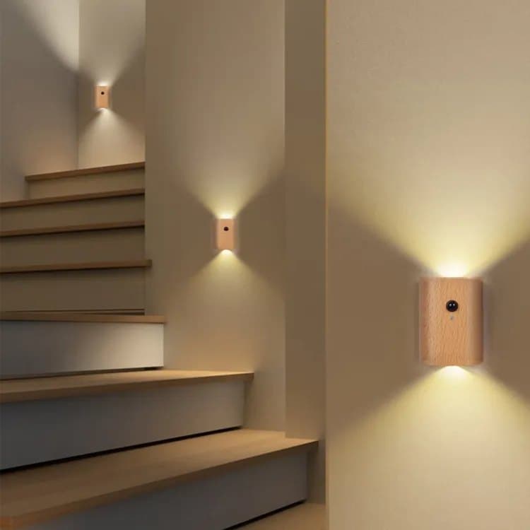 2-Pack LED Wall Lamp with Motion Sensor, Rechargeable, for Garden Fence Stairs and Patio V1188-MS-325-0790