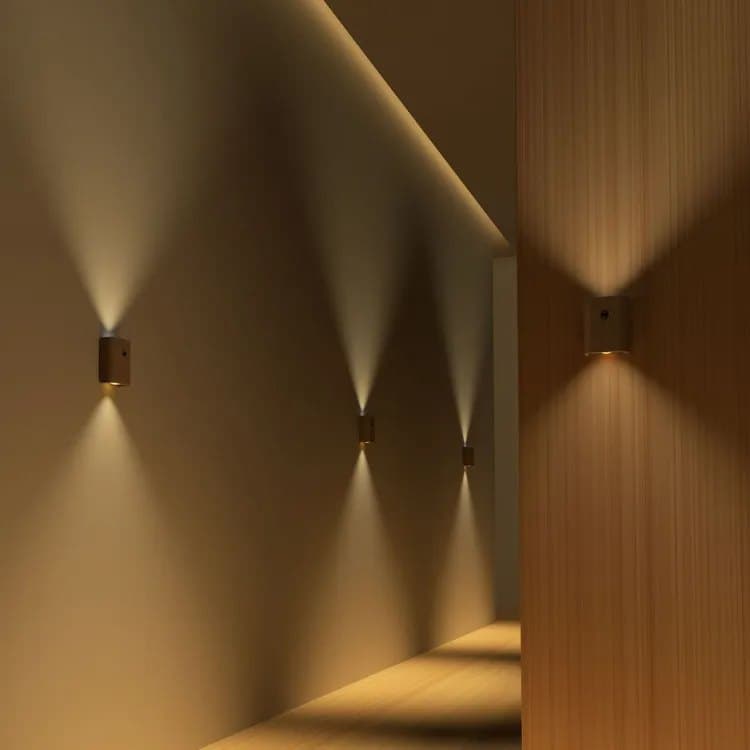 2-Pack LED Wall Lamp with Motion Sensor, Rechargeable, for Garden Fence Stairs and Patio V1188-MS-325-0790