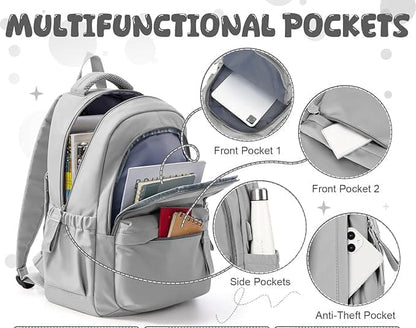 14-inch Waterproof Lightweight Laptop Backpack for School and University, Gray V1188-MS-325-0792