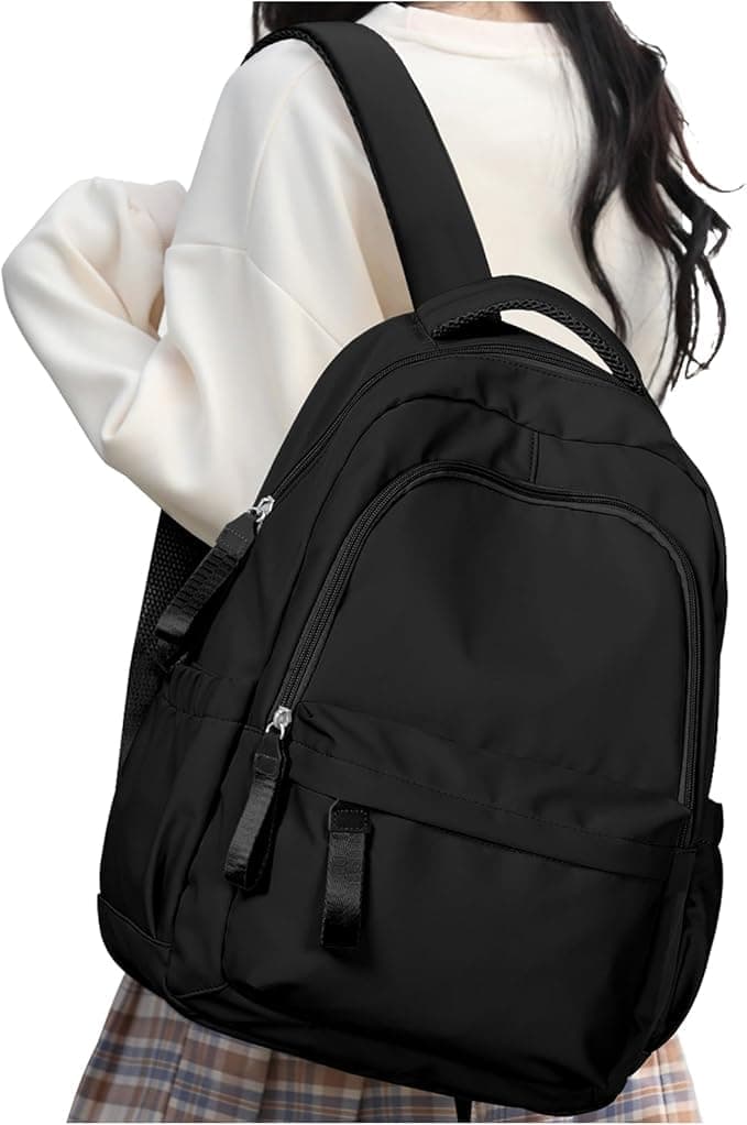 14-inch Waterproof Lightweight Laptop Backpack for School and University, Black V1188-MS-325-0794