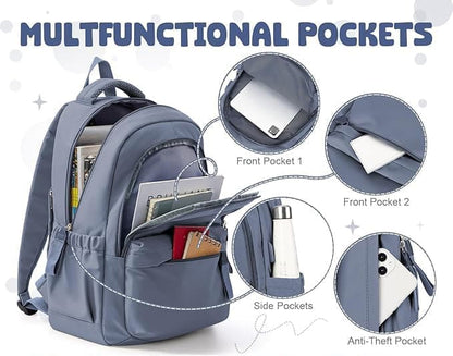 14-inch Laptop Backpack Waterproof Lightweight Daypack for School University, Dark Blue, Compatible with V1188-MS-325-0796