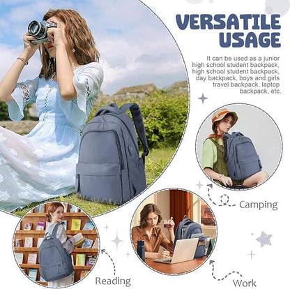 14-inch Laptop Backpack Waterproof Lightweight Daypack for School University, Dark Blue, Compatible with V1188-MS-325-0796