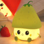 Sweet Strawberry LED Night Light Dimmable USB Rechargeable for Kids, Silicone, Green V1188-MS-325-0801