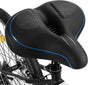 Unisex Comfortable Bicycle Saddle with Double Shock Absorbers, Breathable Waterproof Ergonomic Design, Blue V1188-MS-325-0804