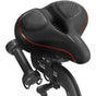 Comfortable unisex bicycle saddle with double shock absorbers, breathable waterproof ergonomic design, red V1188-MS-325-0805