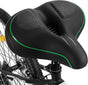 Comfortable unisex bicycle saddle with double shock absorbers, breathable waterproof ergonomic design, Green V1188-MS-325-0806