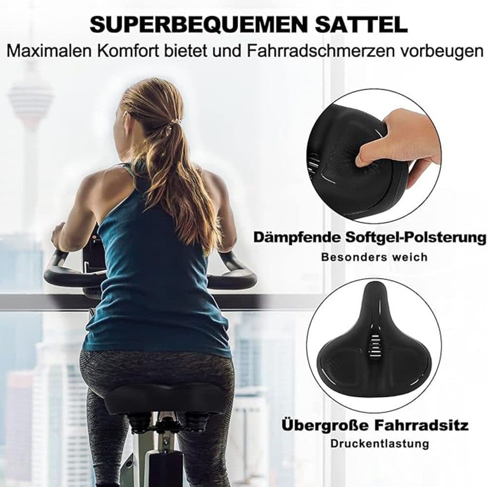 Comfortable unisex bicycle saddle with double shock absorbers, breathable waterproof ergonomic design, Green V1188-MS-325-0806