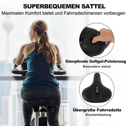 Comfortable unisex bicycle saddle with double shock absorbers, breathable waterproof ergonomic design, Green V1188-MS-325-0806