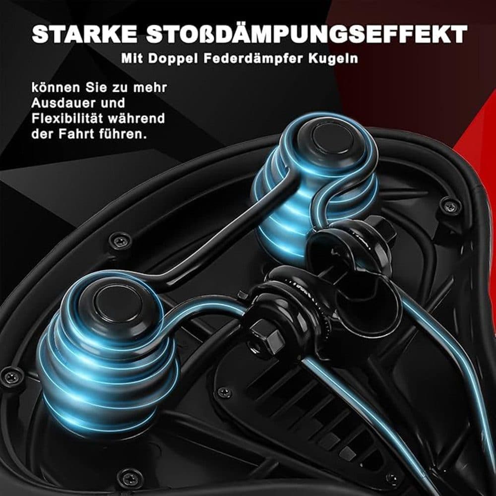 Comfortable unisex bicycle saddle with double shock absorbers, breathable waterproof ergonomic design, Green V1188-MS-325-0806