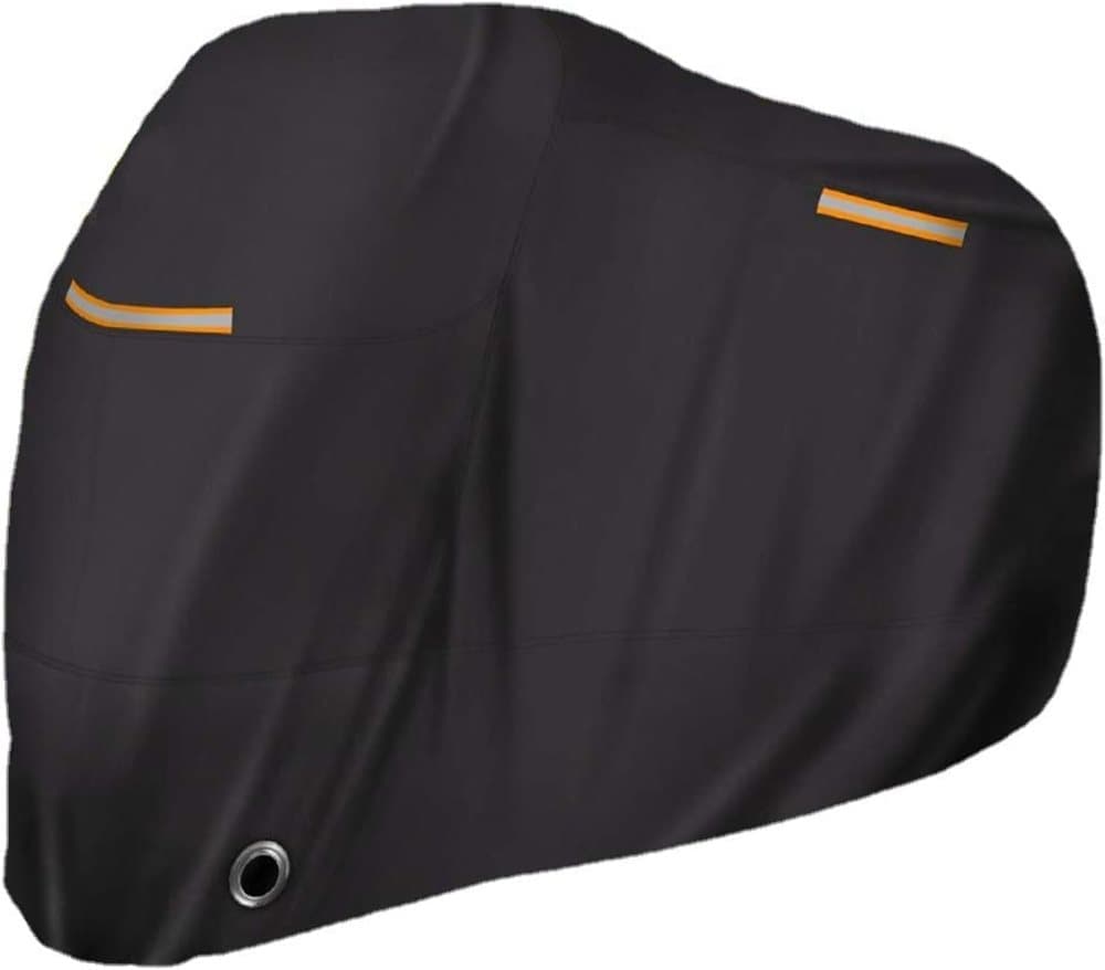 Waterproof Motorcycle Cover with Reflective Strips and Lock Holes, Black, with Storage Bag V1188-MS-325-0807