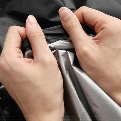 Waterproof Motorcycle Cover with Reflective Strips and Lock Holes, Black, with Storage Bag V1188-MS-325-0807