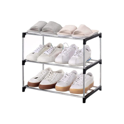 Stackable Shoe Rack 3-Tier Space Saving Storage for Shoes and Bags, 43x26x38cm V1188-MS-325-0810