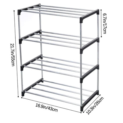 3-Tier Stackable Shoe Rack, Space Saving Storage for Shoes Bags and Accessories, 43 x 26 x 55cm V1188-MS-325-0811