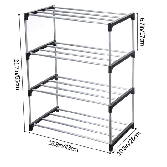 3-Tier Stackable Shoe Rack, Space Saving Storage for Shoes Bags and Accessories, 43 x 26 x 55cm V1188-MS-325-0811