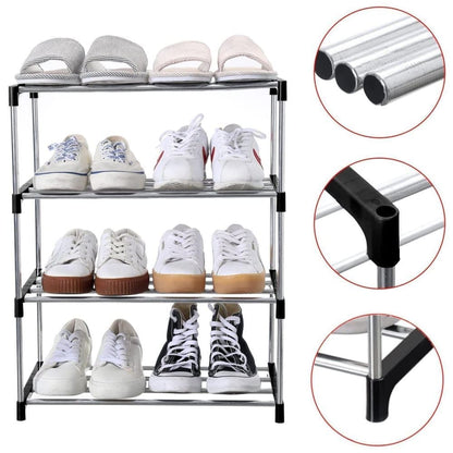 3-Tier Stackable Shoe Rack, Space Saving Storage for Shoes Bags and Accessories, 43 x 26 x 55cm V1188-MS-325-0811