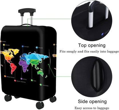 Black Elastic Suitcase Cover for Travel Luggage, Scratch Resistant, M (22-24 inch) V1188-MS-325-0817