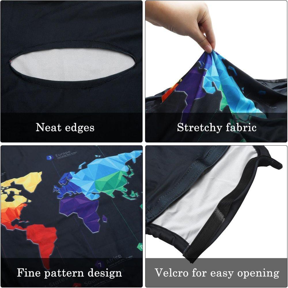 Black Elastic Suitcase Cover for Travel Luggage, Scratch Resistant, M (22-24 inch) V1188-MS-325-0817