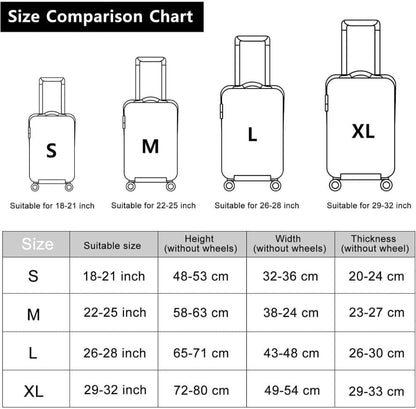 Black Elastic Suitcase Cover for Travel Luggage, Scratch Resistant, M (22-24 inch) V1188-MS-325-0817