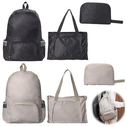 2-Pack Foldable Waterpack Backpack for Camping Hiking Travel, Black, Unisex Outdoor Daily Backpack V1188-MS-325-0823