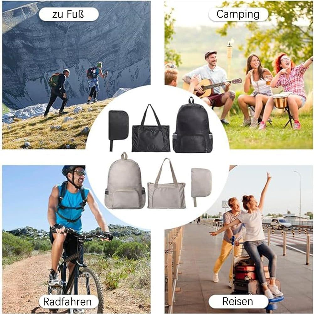 2-Pack Foldable Waterpack Backpack for Camping Hiking Travel, Black, Unisex Outdoor Daily Backpack V1188-MS-325-0823