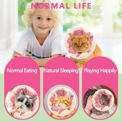 Adjustable Protective Collar for Cats and Dogs with Velcro, S, Pink V1188-MS-325-0825