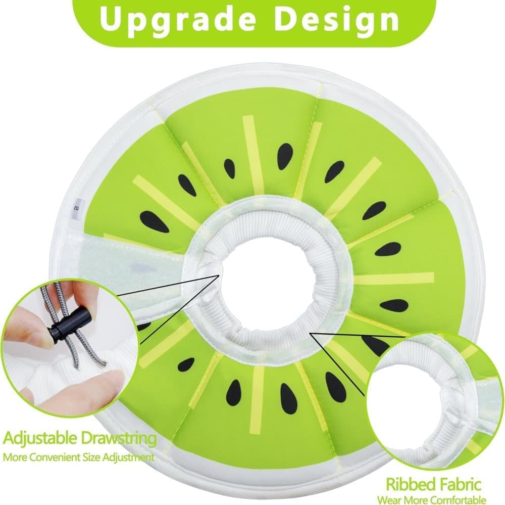 1 Adjustable Protective Collar for Cats and Dogs with Velcro, Compatible with Cats, Green, S V1188-MS-325-0826