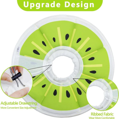 1 Adjustable Protective Collar for Cats and Dogs with Velcro, Compatible with Cats, Green, S V1188-MS-325-0826