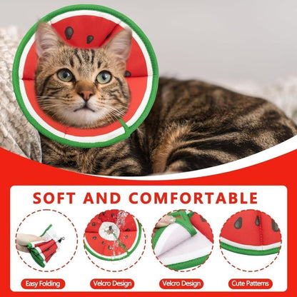 1x Adjustable Protective Collar for Cats and Dogs with Velcro, Compatible with Cats, S (RED) V1188-MS-325-0827