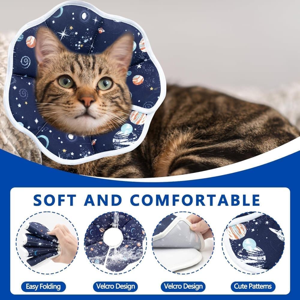 Adjustable Protective Collar for Cats and Dogs with Velcro, Compatible with Cats, M V1188-MS-325-0830