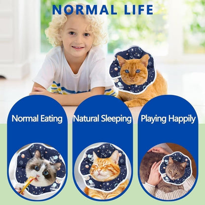 Adjustable Protective Collar for Cats and Dogs with Velcro, Compatible with Cats, M V1188-MS-325-0830