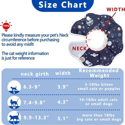 Adjustable Protective Collar for Cats and Dogs with Velcro, Compatible with Cats, M V1188-MS-325-0830