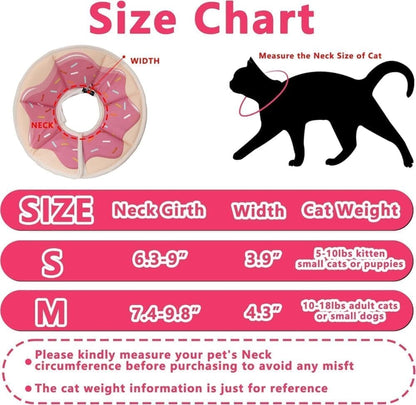 1 Adjustable Protective Collar for Cats and Dogs with Velcro, Compatible with Cats, M, Pink V1188-MS-325-0831