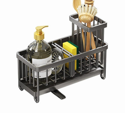 Stainless Steel Sink Rack Drain Organizer, compatible with most sinks, Gray V1188-MS-325-0836