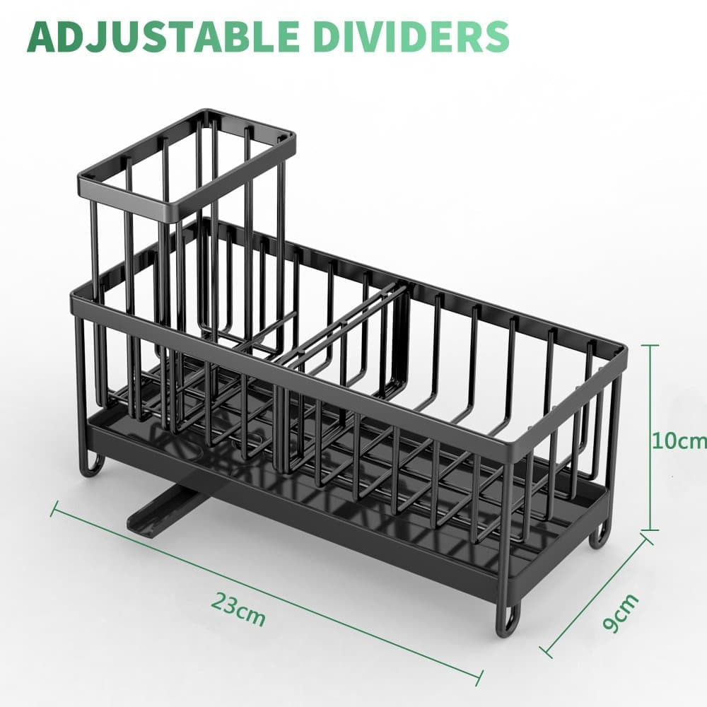 Stainless Steel Sink Rack Drain Organizer, compatible with most sinks, Gray V1188-MS-325-0836